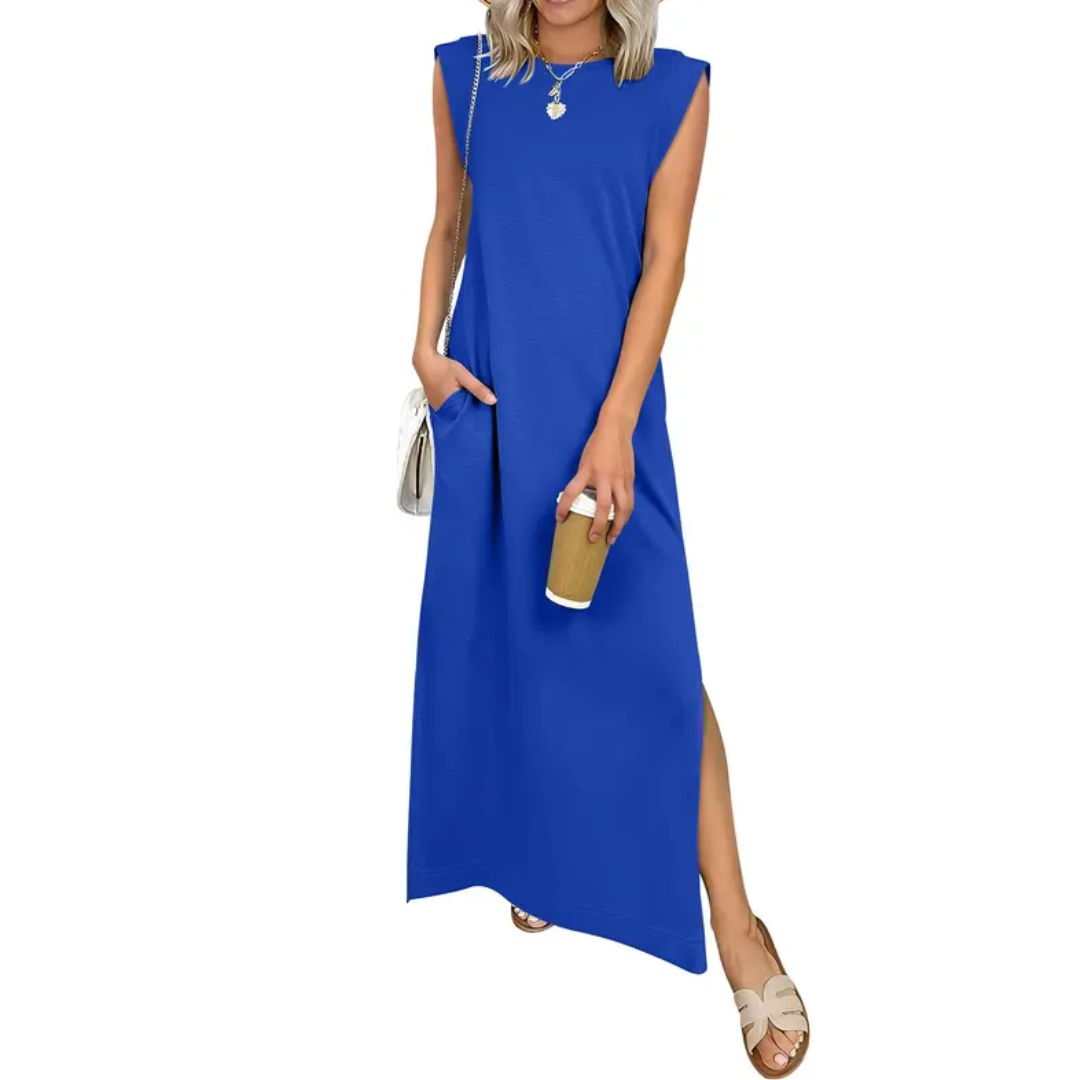Breeana™ | Relaxte zonder mouwen split maxi jurk
