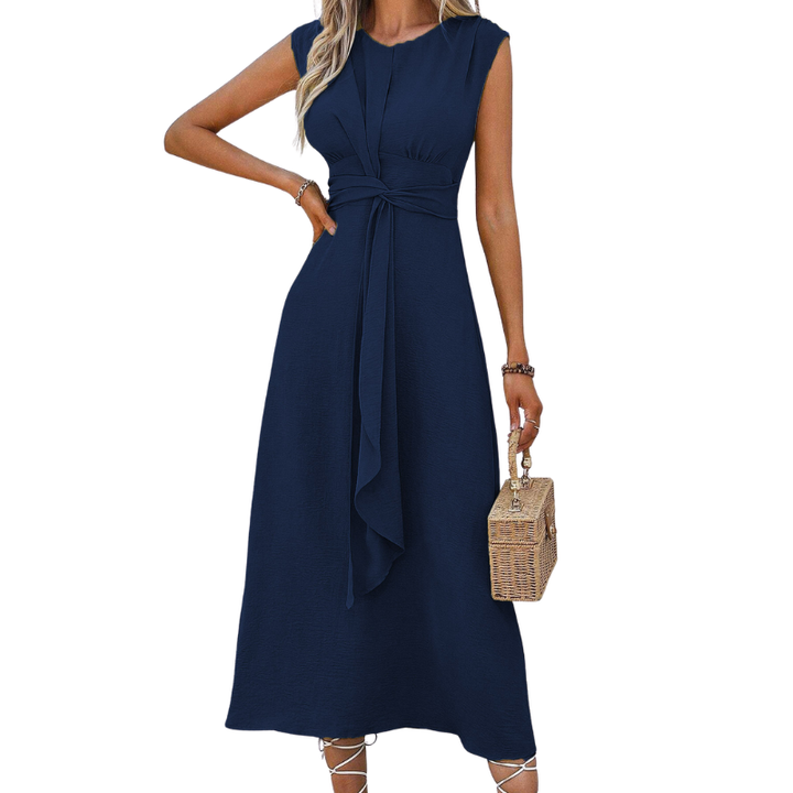 Miya™ | Stijlvolle waist-tie long zonder mouwen jurk