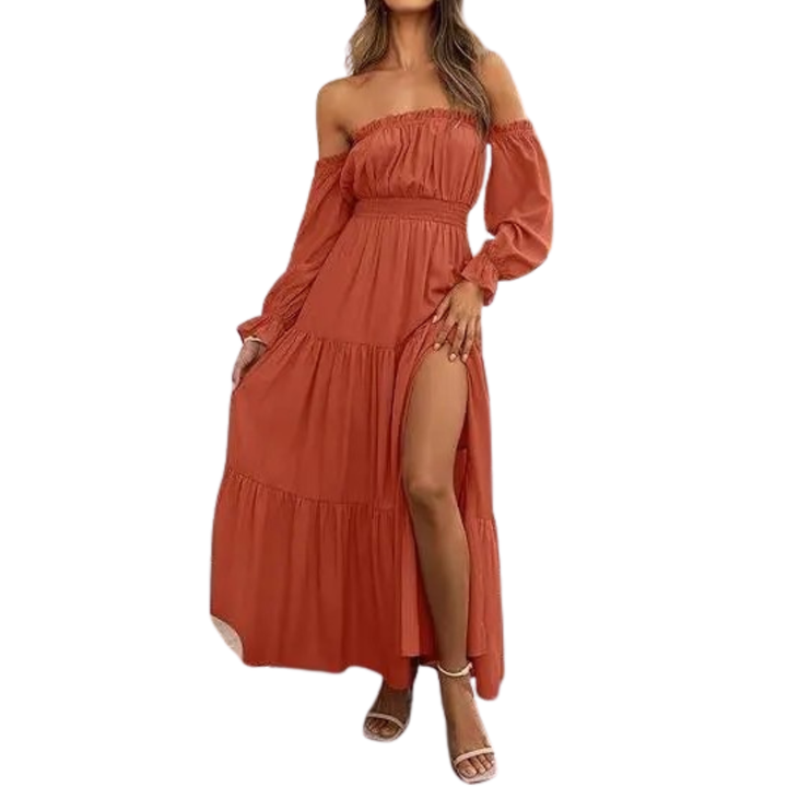 Meadow™ | Bohemian off-shoulder layered maxi