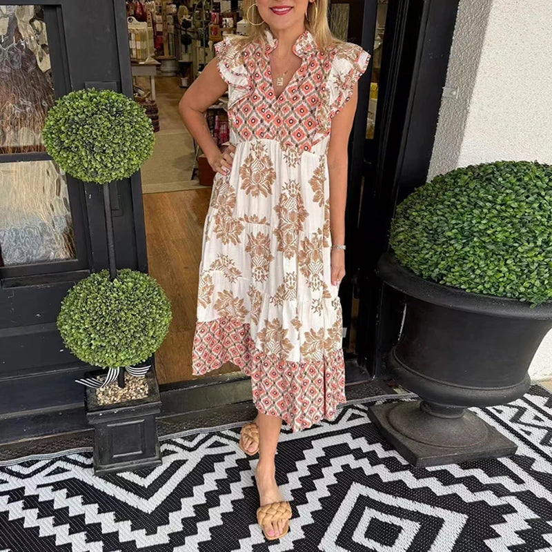 Maura™ | Relaxte vintage midi jurk