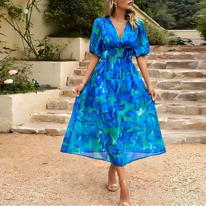 Annelie™ | Daydream bloemen midi jurk