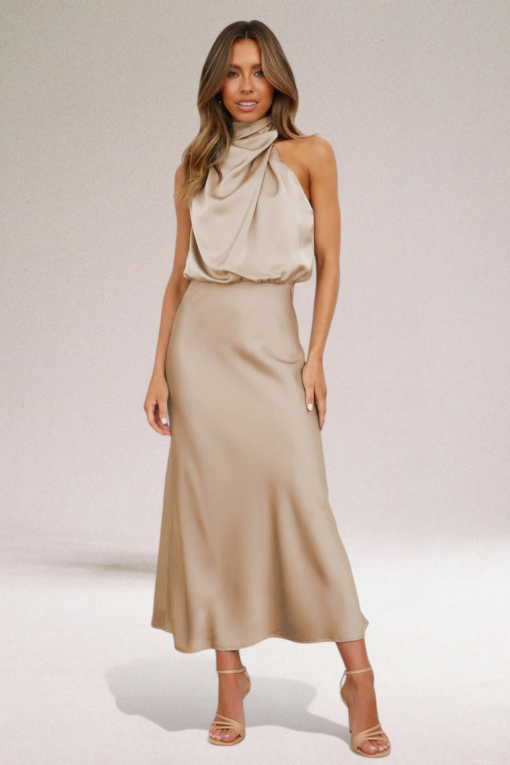Elara™ | Elegante satin avondjurk
