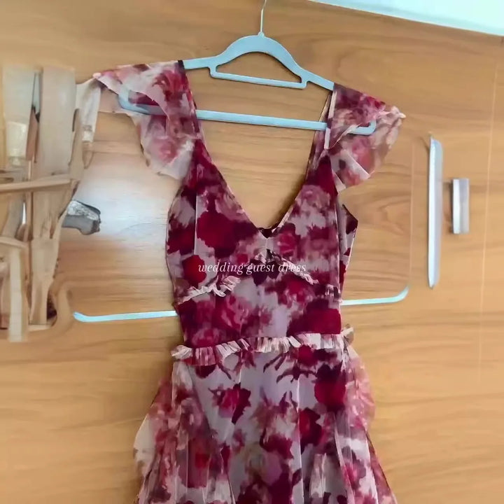 Mariela™ | Romantic bloemen ruffle maxi jurk