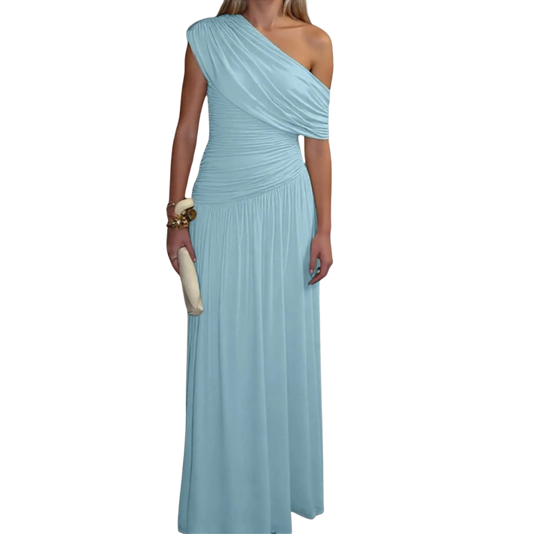 Celina™ | Sexy asymmetric pleated midi jurk