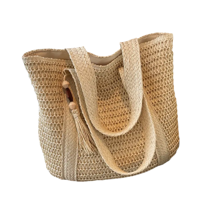 Cayo™ | Woven fringe grote capaciteit straw tote