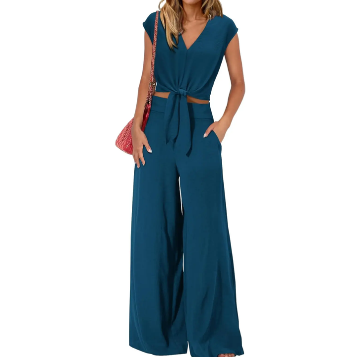 Lena™ | Breezy V-hals wide-leg set