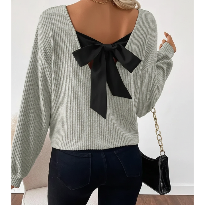 Taylor™ | Dames casual loose fit t-shirt back bow design