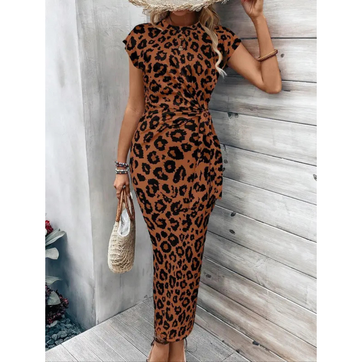 Feliciati™ | Chique bodycon jurk with crew neck flutter sleeves