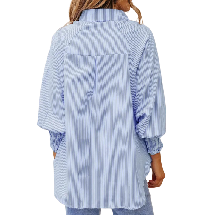 Sarah™ | Moderne gestreepte button shirt