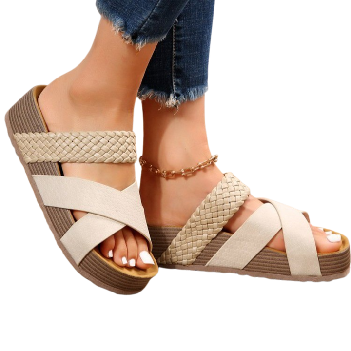 Cori™ | Woven crossband thick sole sandalen