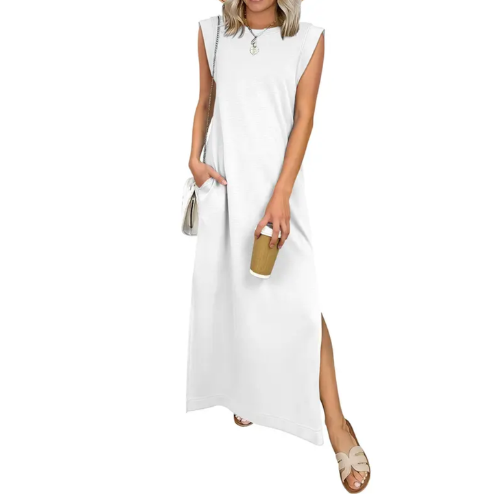 Breeana™ | Relaxte zonder mouwen split maxi jurk