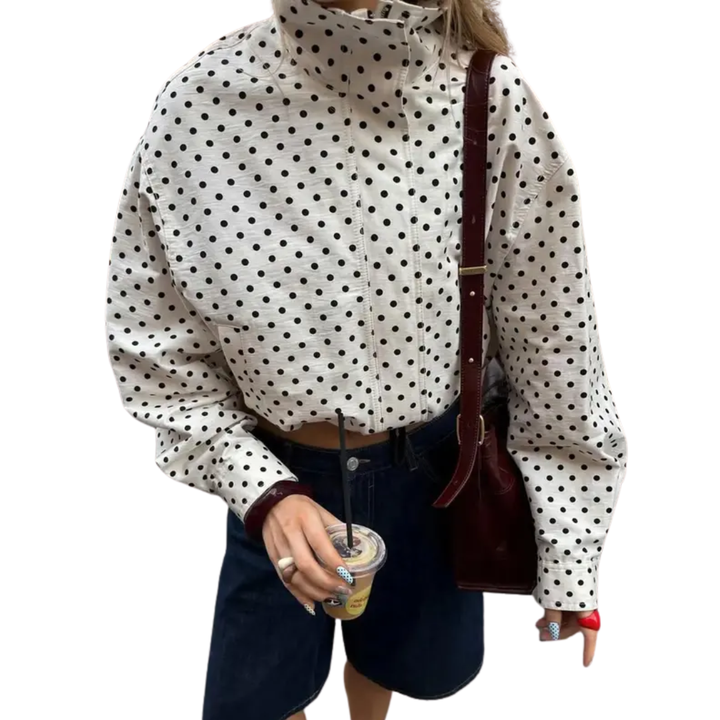 Darcy™ | Polka dot jas met lange mouwen
