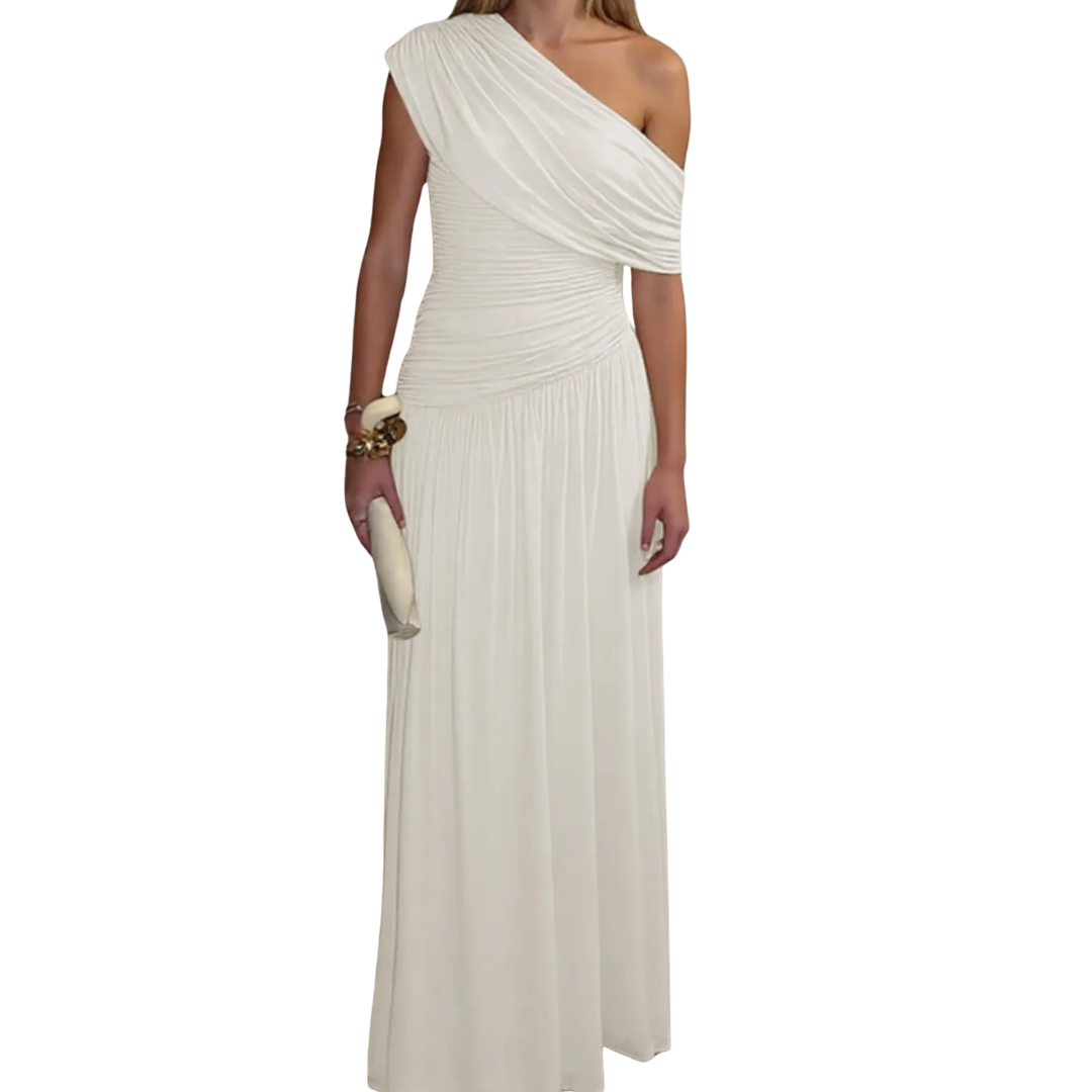 Celina™ | Sexy asymmetric pleated midi jurk