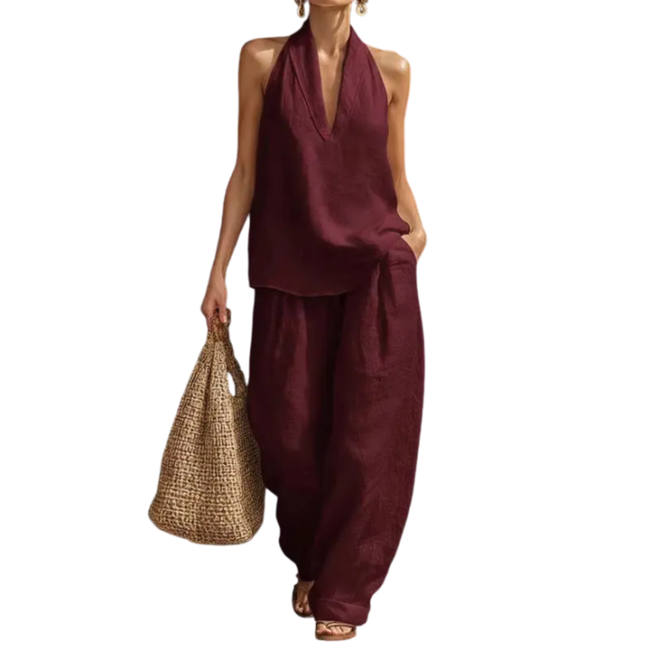 Yuri™ | Breezy halter wide-leg tweedelige set