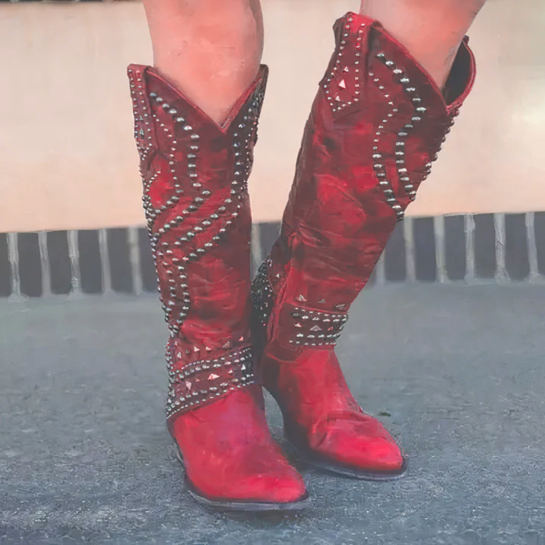 Mary | Western knee-high laarzen