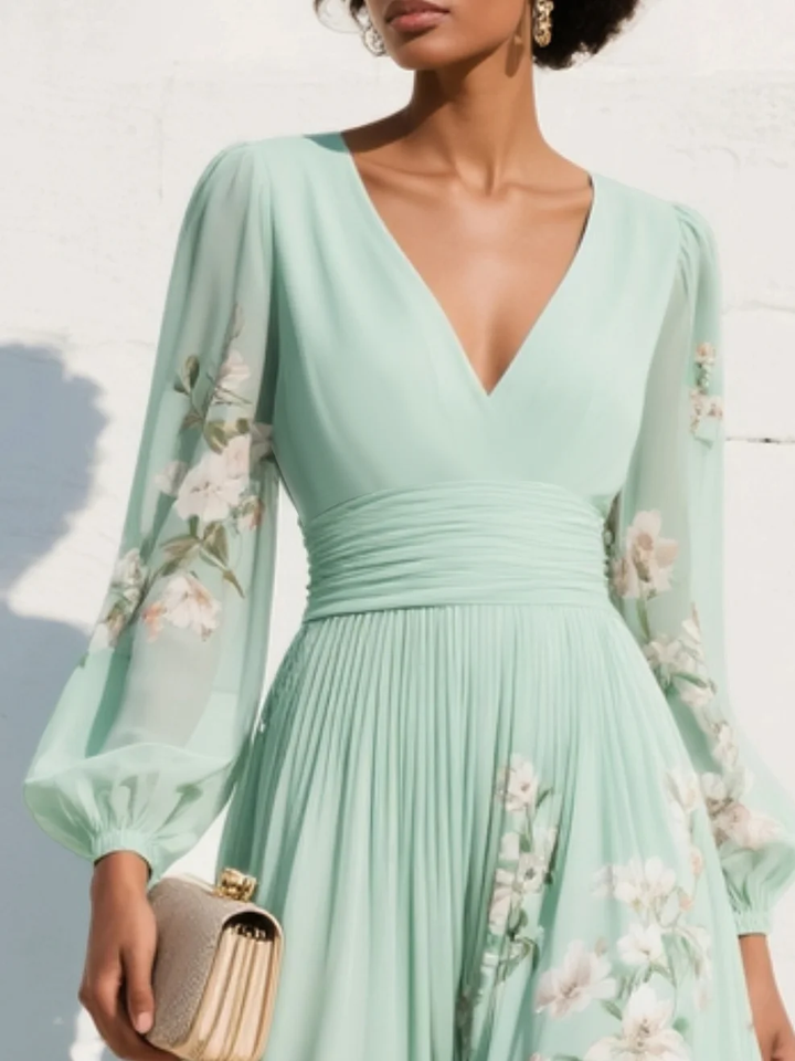 Yara | Bloemen midi jurk