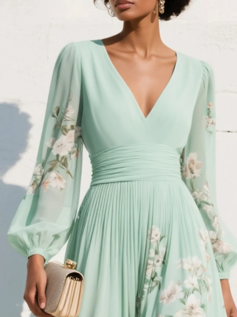 Prescela | Bloemen midi jurk