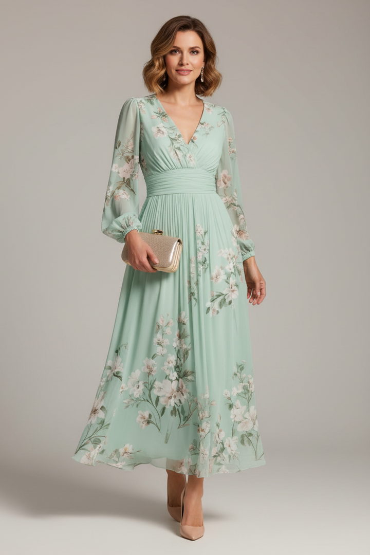 Prescela | Bloemen midi jurk