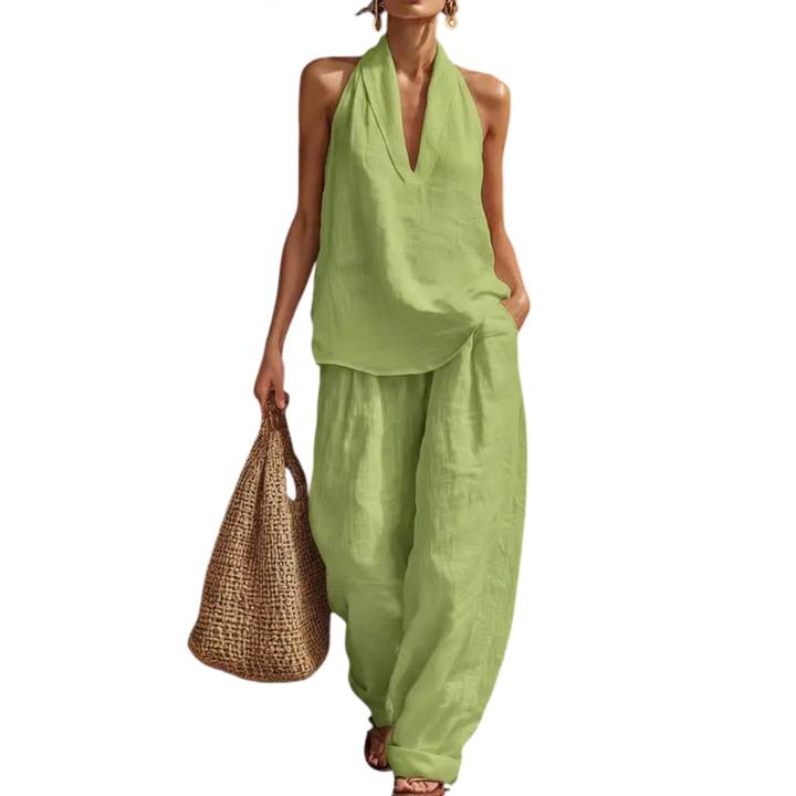 Yuri™ | Breezy halter wide-leg tweedelige set