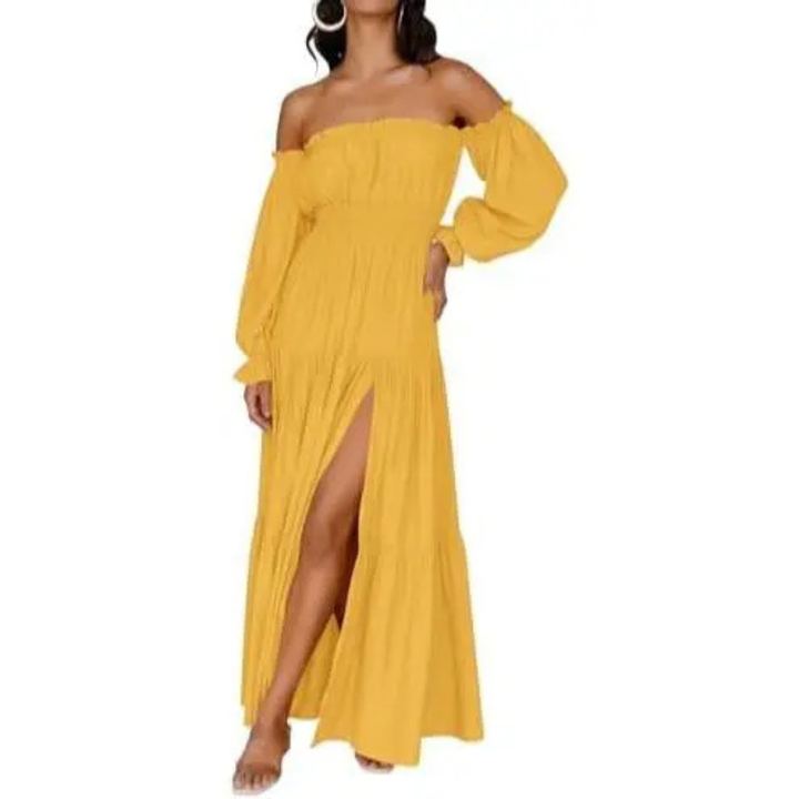 Meadow™ | Bohemian off-shoulder layered maxi
