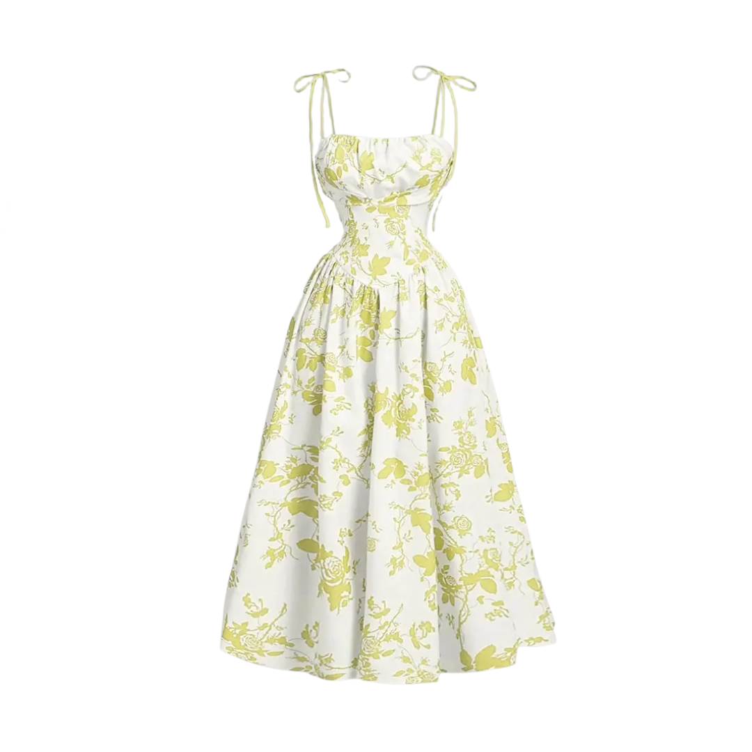 Rosalie™ | French bloemen tie-shoulder cami jurk