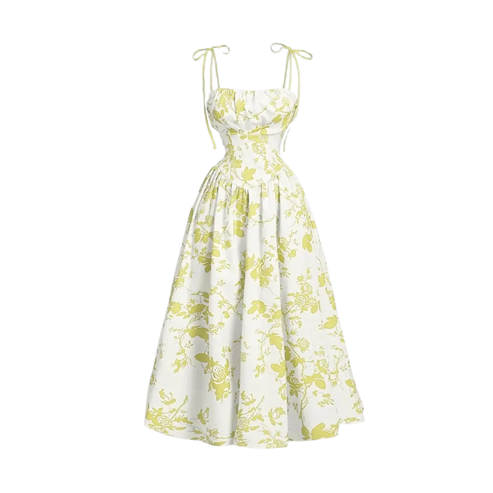 Rosalie™ | French bloemen tie-shoulder cami jurk