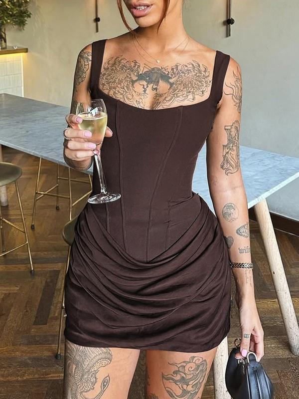 Criselda™ | Sexy fishbone bodycon ruched mini corset party jurk