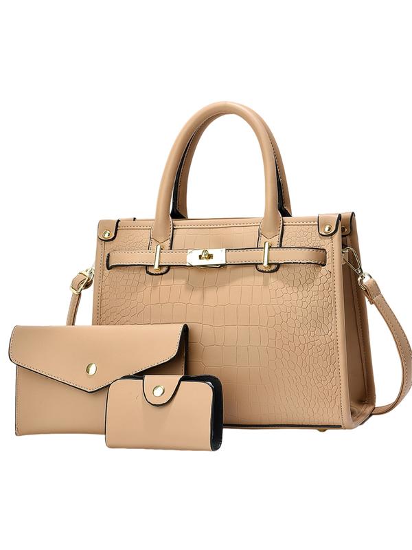 Alenor™ | Crocodile embossed grote capaciteit crossbody handtas set