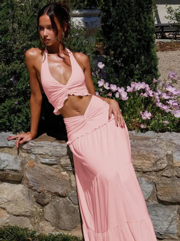 Ariya™ | Chique plunge neck summer two-piece outfit