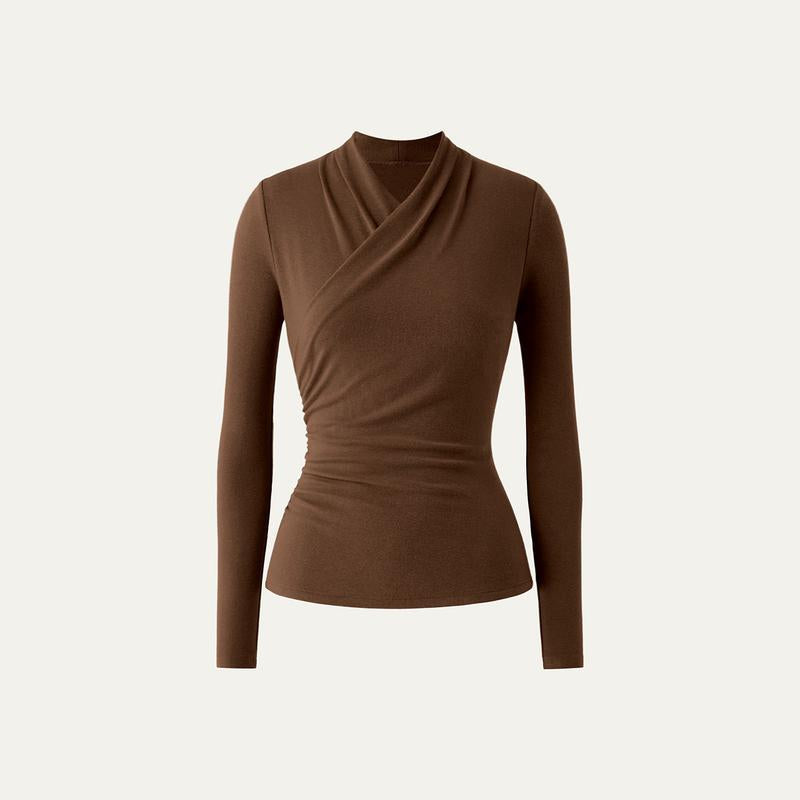 Nica™ | Simple surplice lange mouwen top medium length
