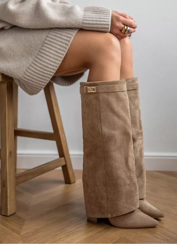 Arabella™ | Khaki suède laarzen