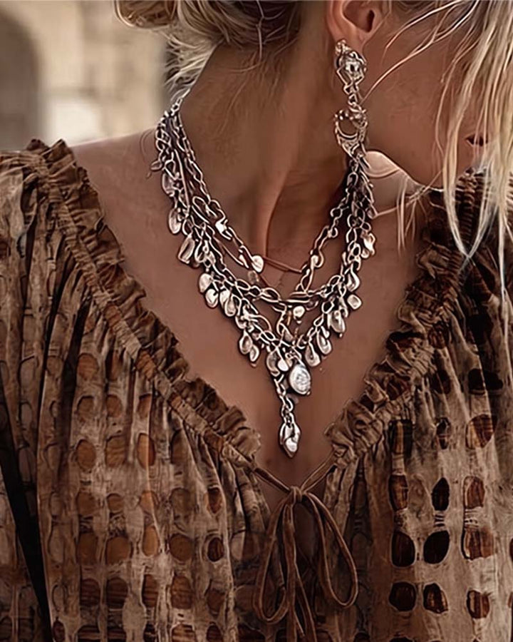 Blouse À Pois Avec Lacets