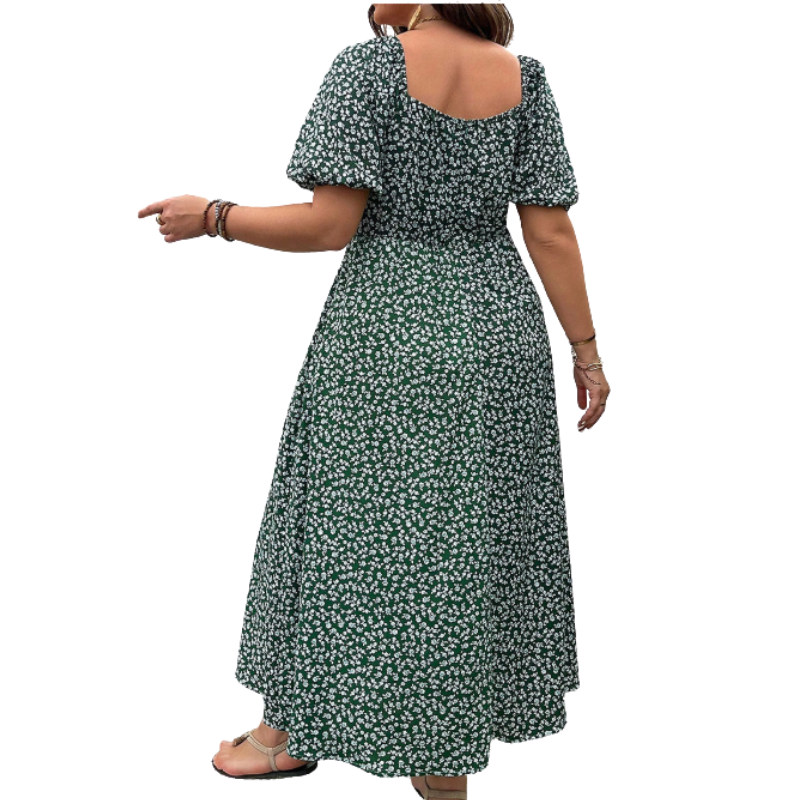 Serene™ | Elegante plus size tie front bloemenjurk