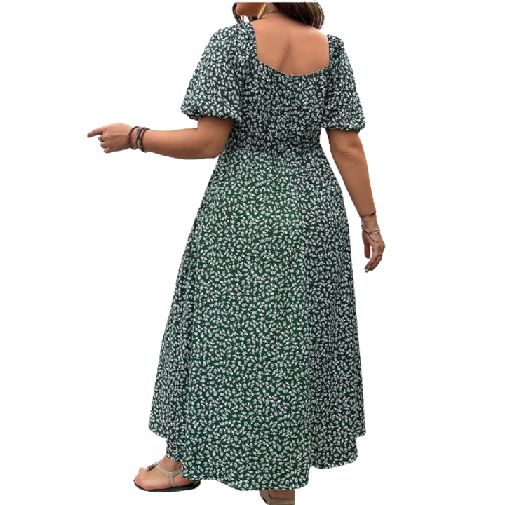 Serene™ | Elegante plus size tie front bloemenjurk