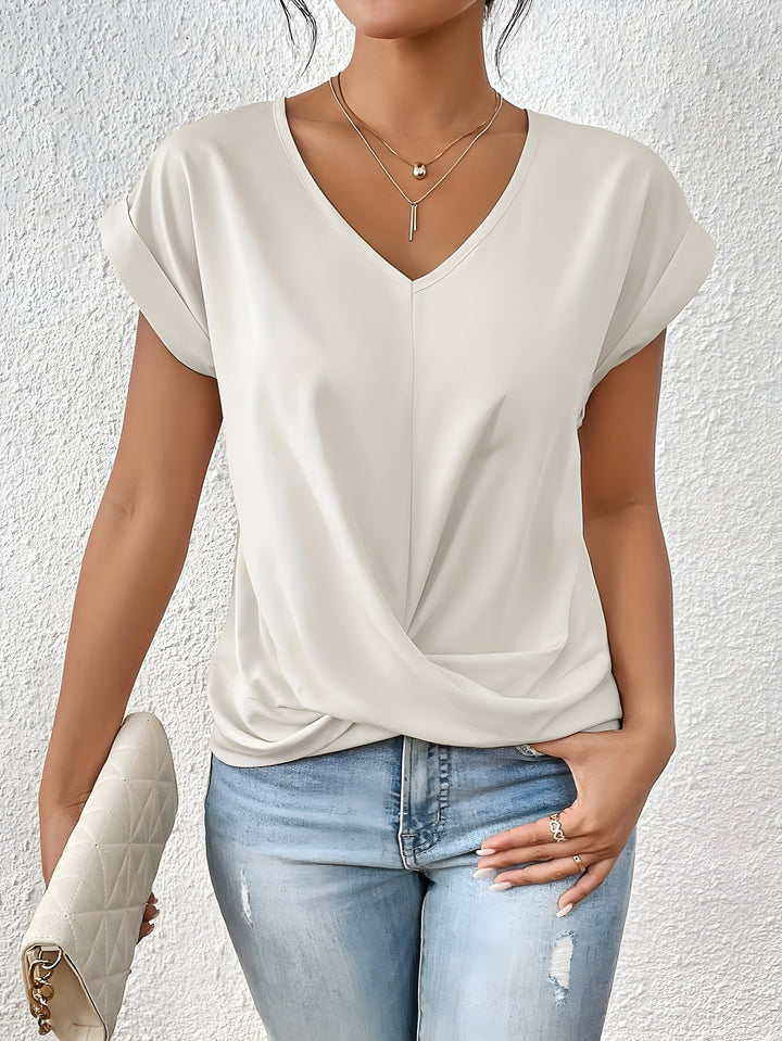 Meika™ | Klassieke twist detail top met V-hals