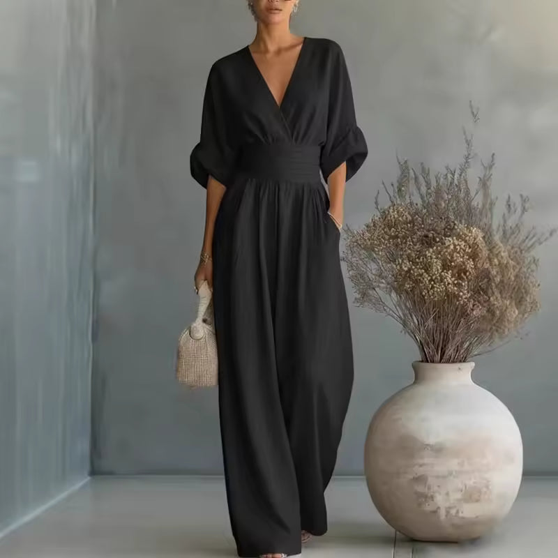Georgina | Elegante wide-leg jumpsuit met diepe V-hals