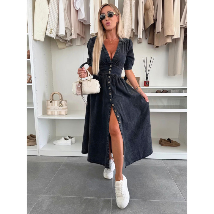 Maelle™ | Elegante V-hals midi jurk