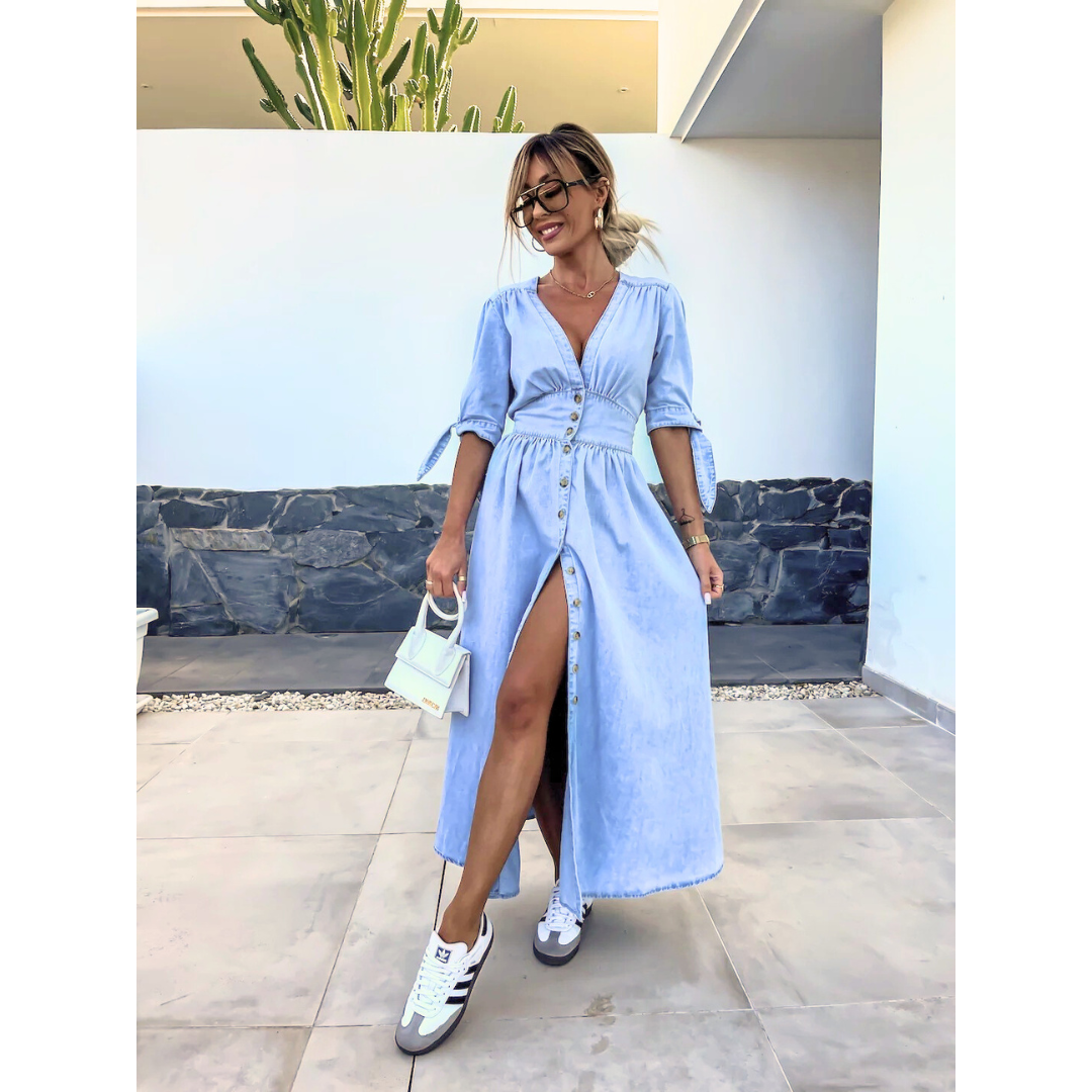 Maelle™ | Elegante V-hals midi jurk