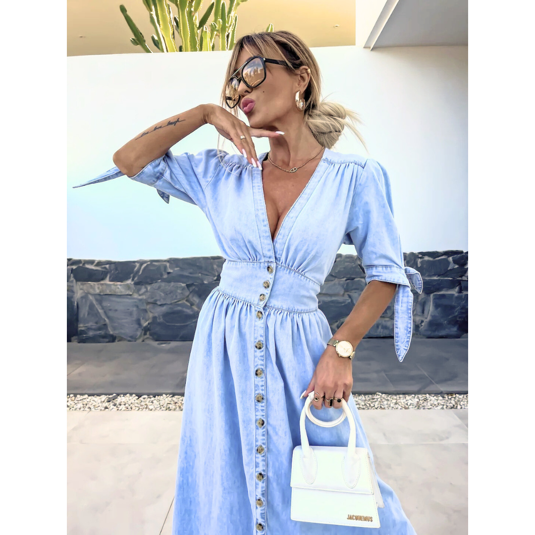 Maelle™ | Elegante V-hals midi jurk