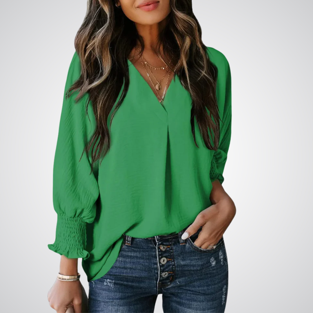 Leila™ | Klassieke V-hals tunic blouse
