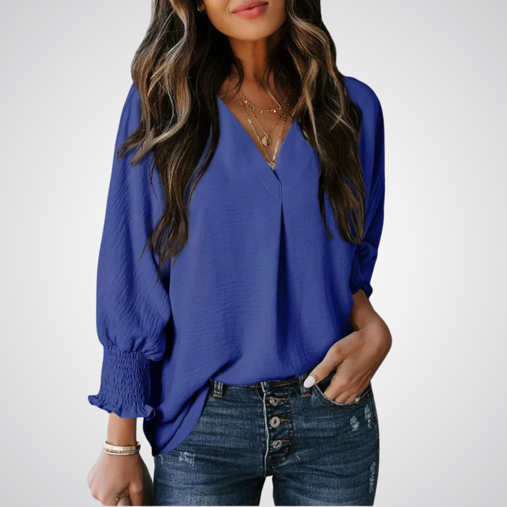Leila™ | Klassieke V-hals tunic blouse