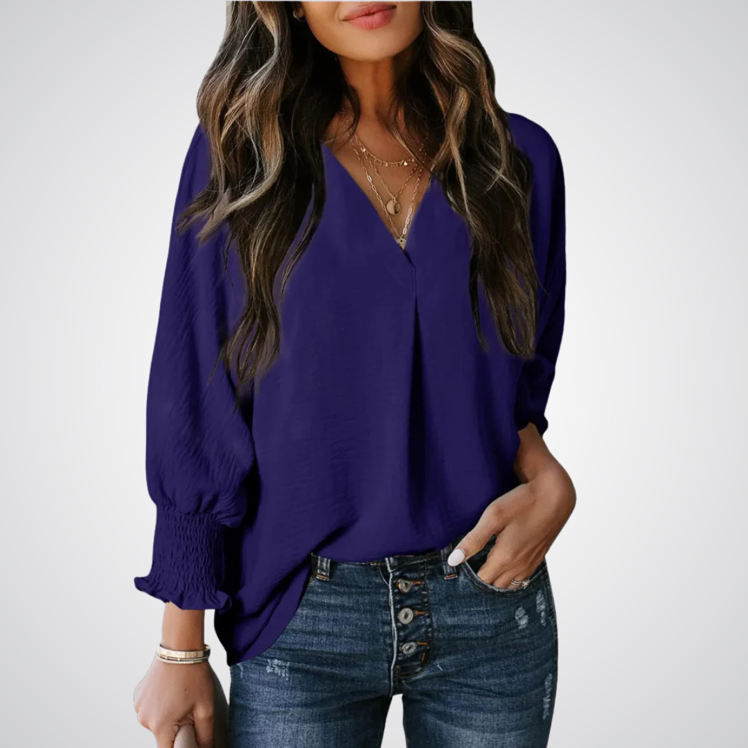 Leila™ | Klassieke V-hals tunic blouse