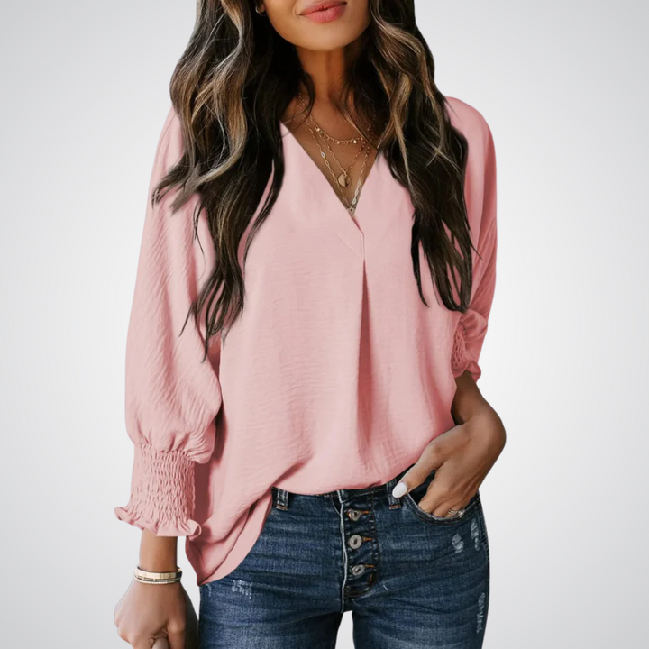 Leila™ | Klassieke V-hals tunic blouse