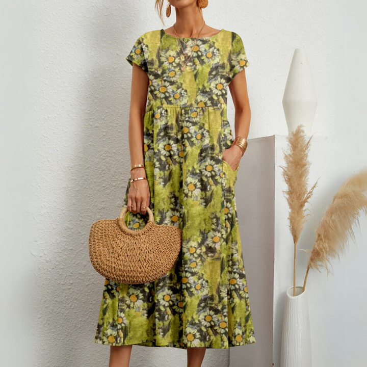 Florene™ | Breezy bloemen midi jurk