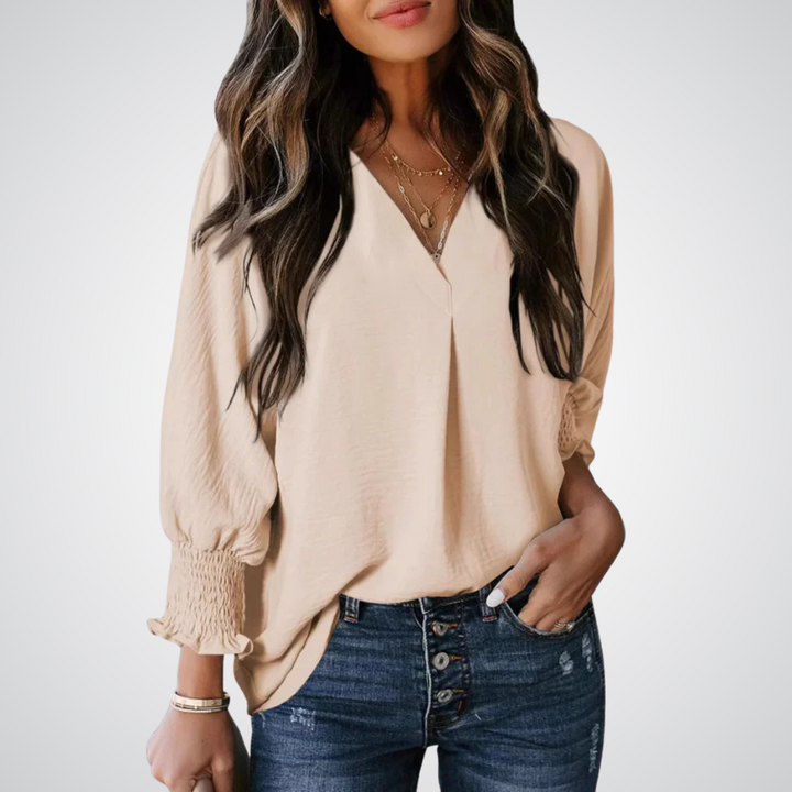 Leila™ | Klassieke V-hals tunic blouse