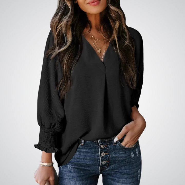 Leila™ | Klassieke V-hals tunic blouse