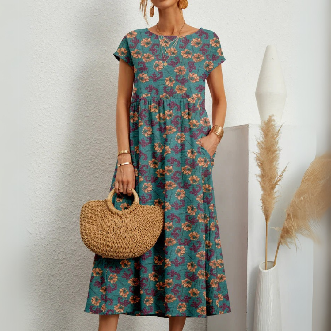 Florene™ | Breezy bloemen midi jurk