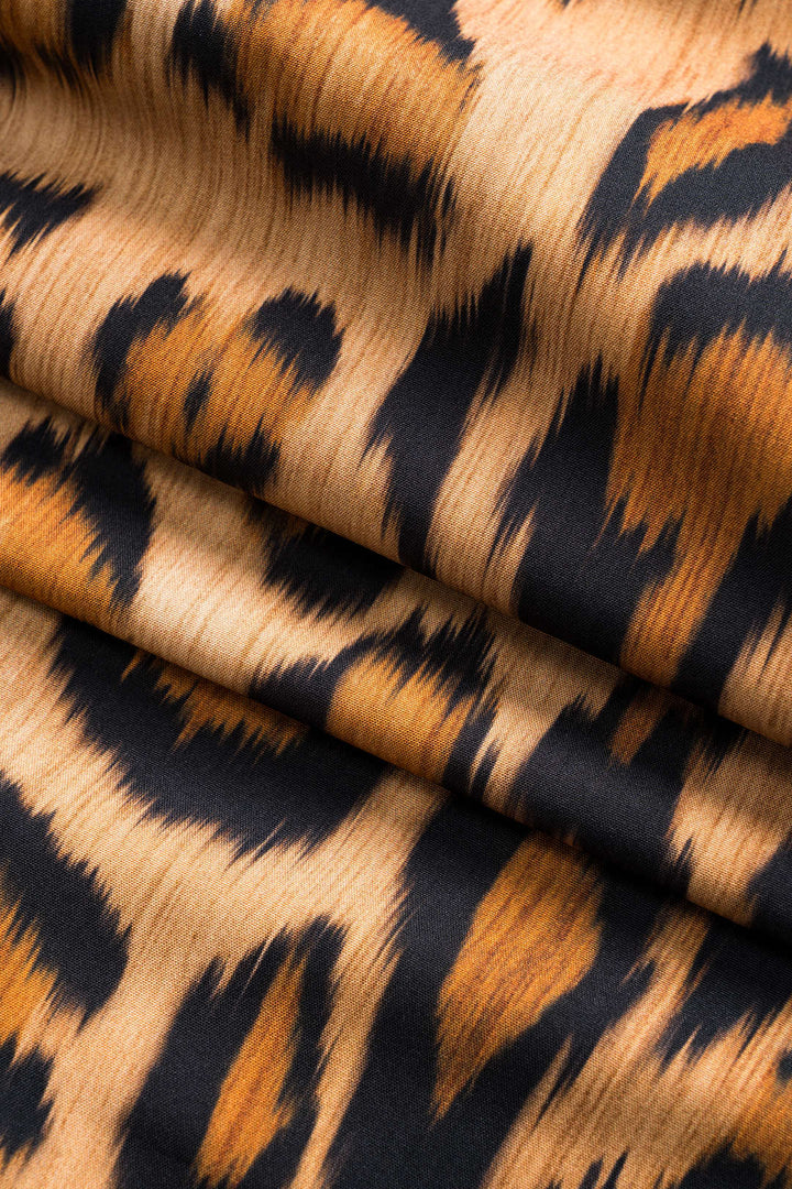 Bianca™ | Bold leopard print midi jurk