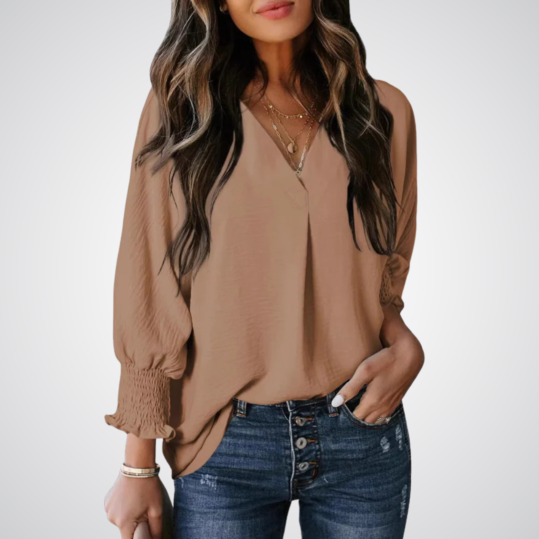 Leila™ | Klassieke V-hals tunic blouse