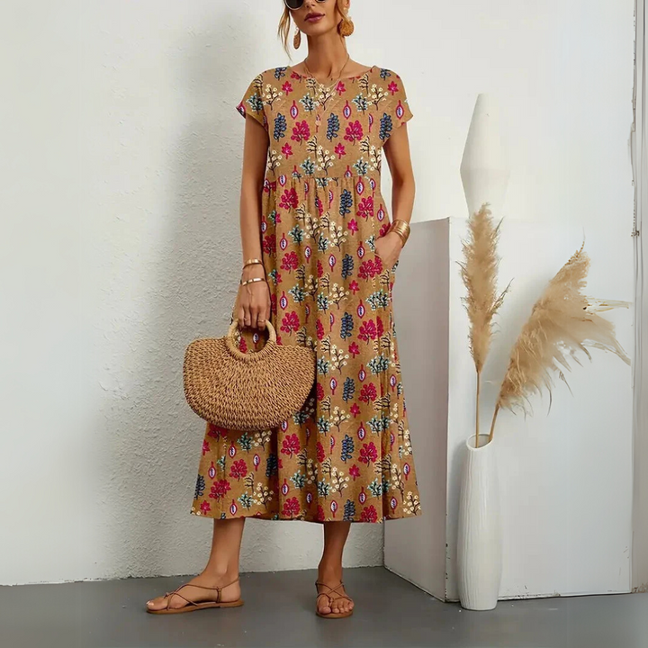Florene™ | Breezy bloemen midi jurk